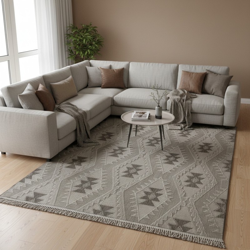سجاد خيش لوفر تركي E094A بني فاتح بيج مقاس 50*80