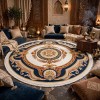 سجاد تركي هيلتون 43759A كحلي تيرا دائري مقاس 200*200 سم