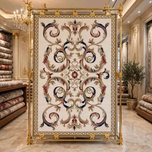 سجاد تركي لومي HN72B ابيض ذهبي مقاس 100*200