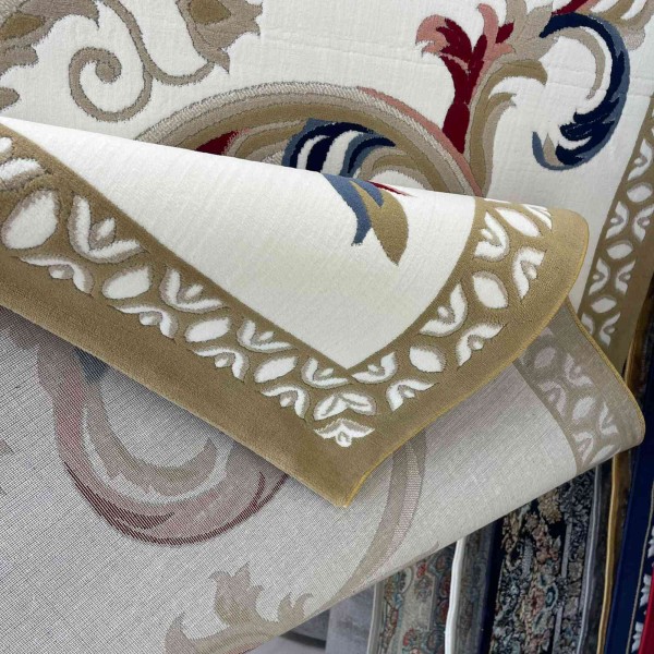 سجاد تركي لومي HN72B ابيض ذهبي مقاس 100*200