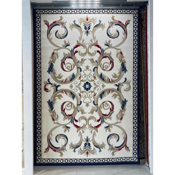 سجاد تركي لومي HN72B ابيض كحلي مقاس 300*400