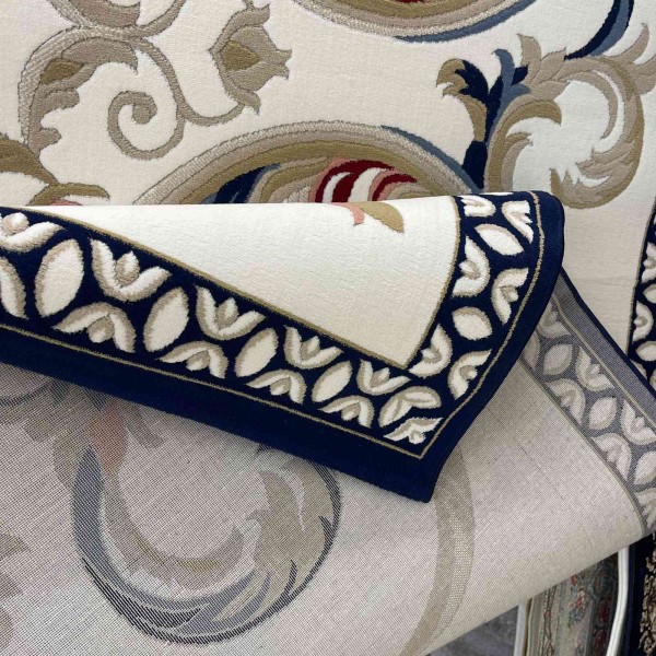 سجاد تركي لومي HN72B ابيض كحلي مقاس 300*400