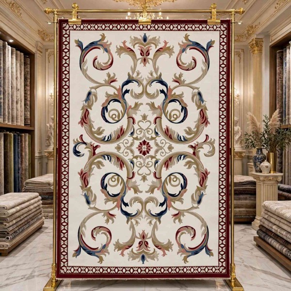 سجاد تركي لومي HN72B ابيض احمر مقاس 200*300