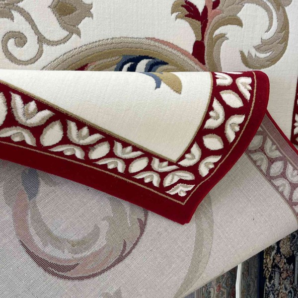 سجاد تركي لومي HN72B ابيض احمر مقاس 200*300