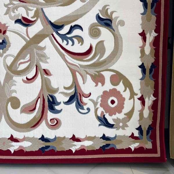 سجاد تركي مولر HN75B ابيض احمر مقاس 100*300