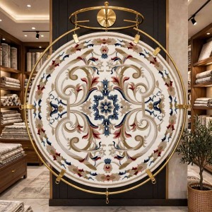 سجاد تركي مولر HN75B ابيض دائري مقاس 200*200 سم