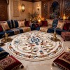 سجاد تركي مولر HN75B ابيض دائري مقاس 200*200 سم