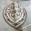 سجاد تركي مولر HN75B ابيض ذهبي دائري مقاس 200*200 سم