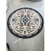 سجاد تركي مولر HN75B ابيض كحلي دائري مقاس 200*200 سم