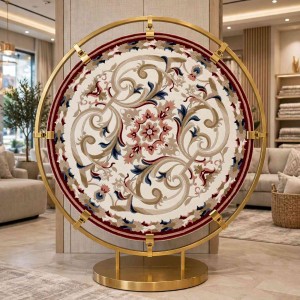 MOLER HN75B Turkish rug WHITE red round size 200*200 cm