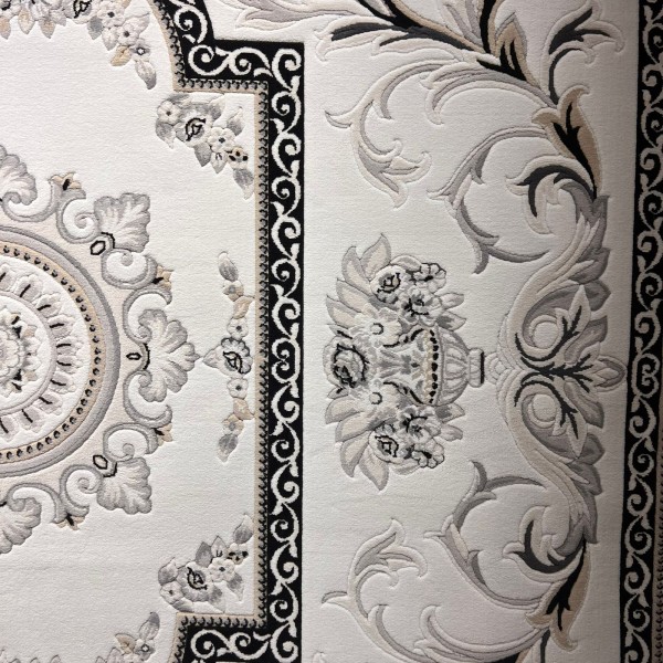 Turkish MONALIZA 41185A Rug cream black Size 200*300