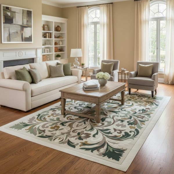 Turkish PALACE Carpet F0848A GREEN Size 400*500