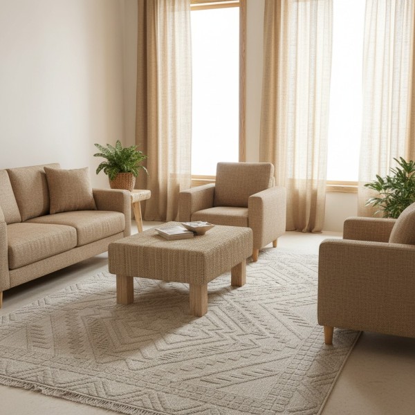 سجاد خيش بيكاسو تركي RE7509 رصاصي فاتح مقاس 120*170