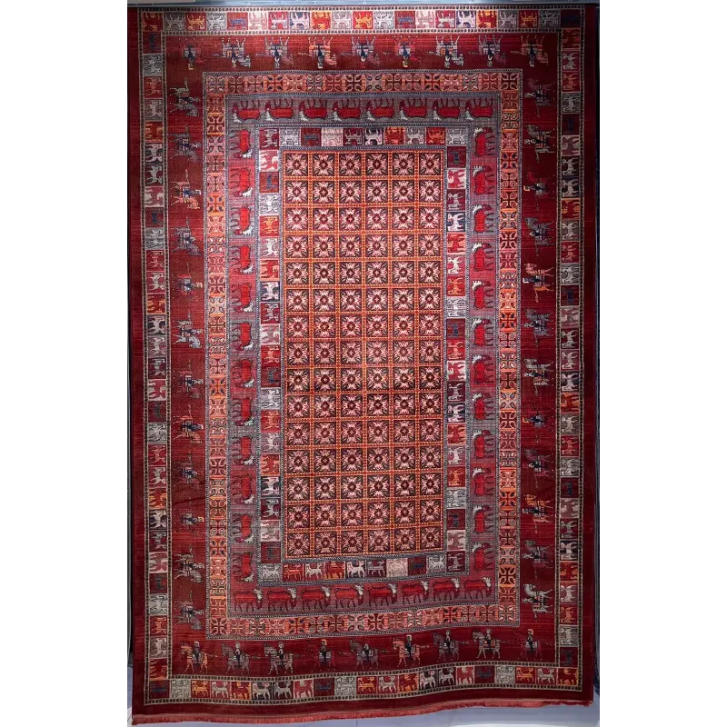 سجاد بلاتينيوم افغاني بخاري تركي H0171B احمر مقاس 80*150