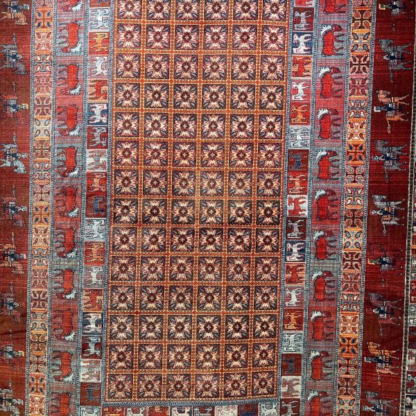 Platinum Afghan Bukhari Turkish Rug H0171B Red Size 400*500