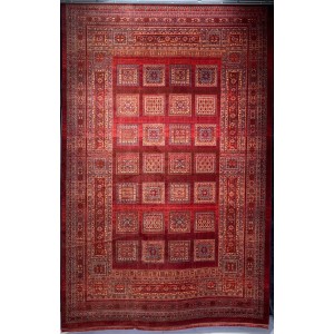Platinum Afghan Bukhari Turkish Rug H0181B Red Size 80*150