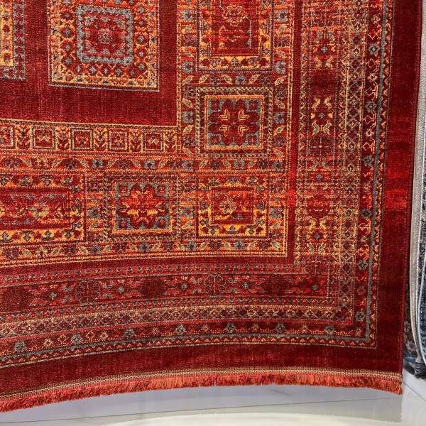 Platinum Afghan Bukhari Turkish Rug H0181B Red Size 100*300