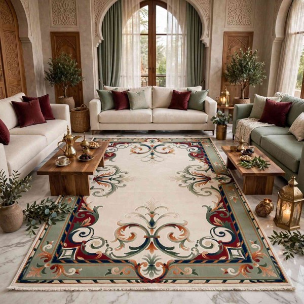 RAMADA Turkish Rug Korean 43631A green - 100x200 cm Area Rug