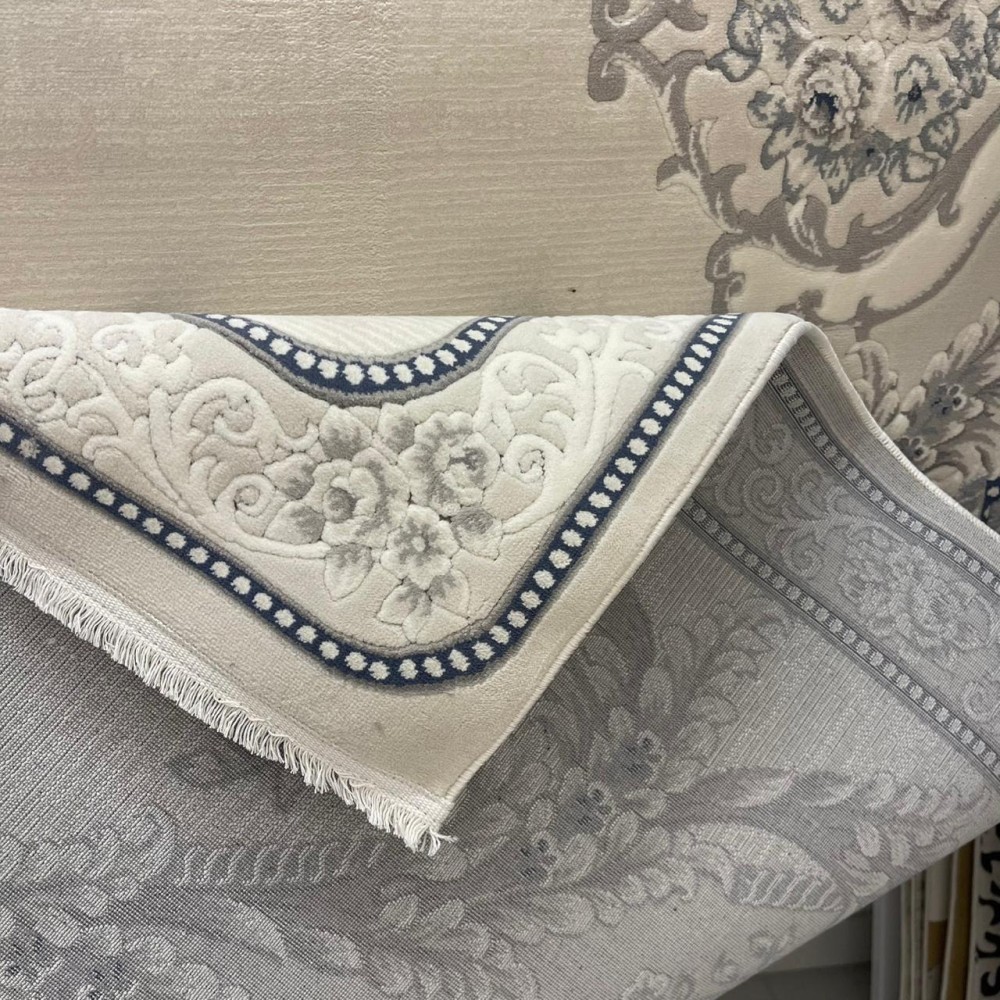 سجاد تركي لوريان 41254A بيج فاتح سماوي مقاس 80*150