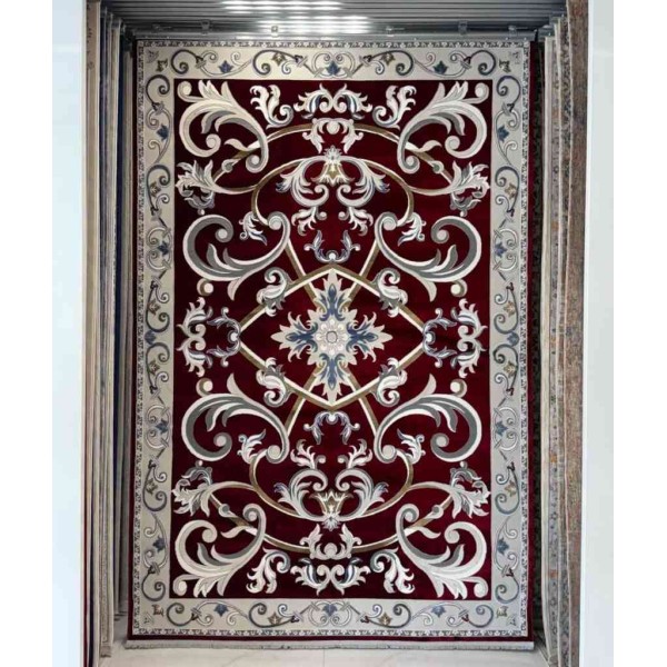 سجاد شرقي رويال تركي G0001 احمر عنابي مقاس 200*200 دائري