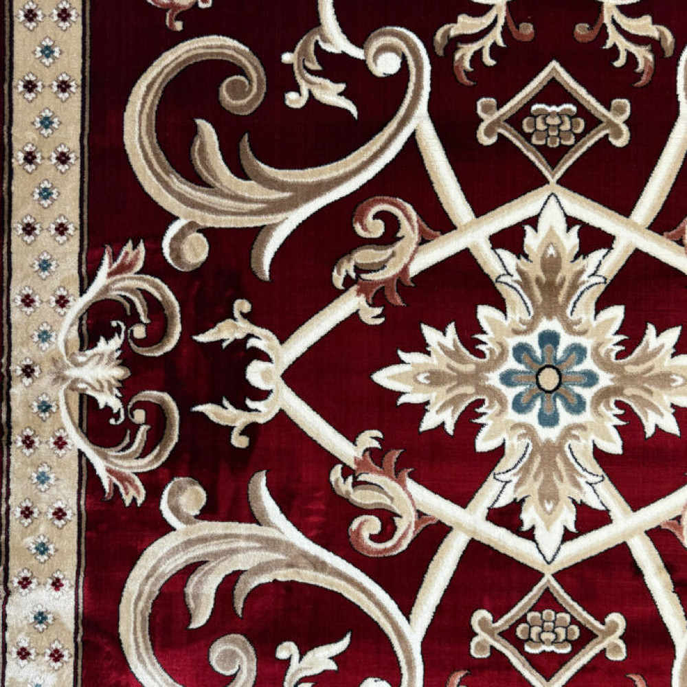 سجاد تركي سفير نقش فرنسي احمر عنابي مقاس 100*200 سجاد تركي سفير نقش فرنسي احمر عنابي مقاس 100*200