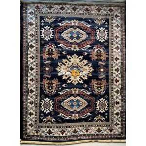 سجاد افغاني حرير ناعم بخارى 2007 كحلي مقاس 150*220
