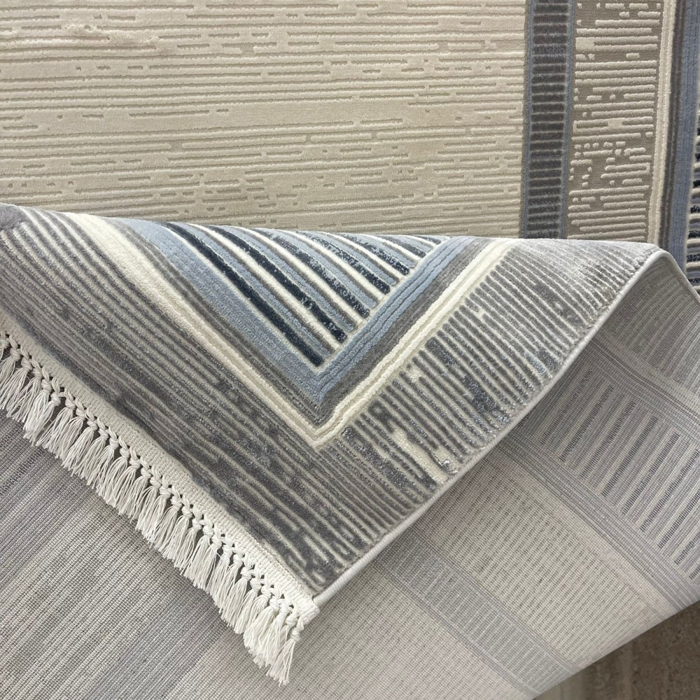 سجاد تركي اطار برواز سيلفيا 40984A سماوي مقاس 80*150