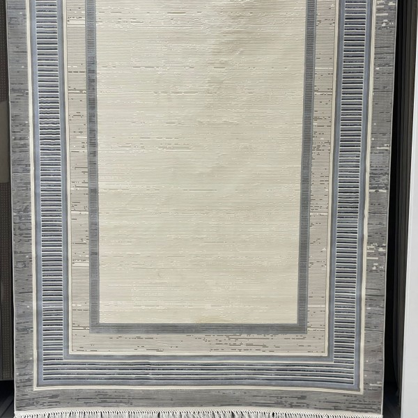 Turkish rug with frame Silvia 40984A blue size 80*150