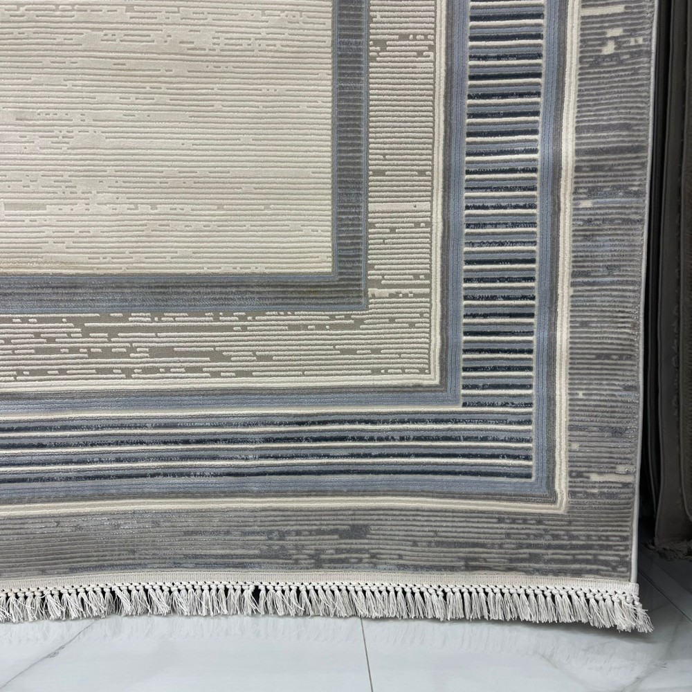 سجاد تركي اطار برواز سيلفيا 40984A سماوي مقاس 80*150