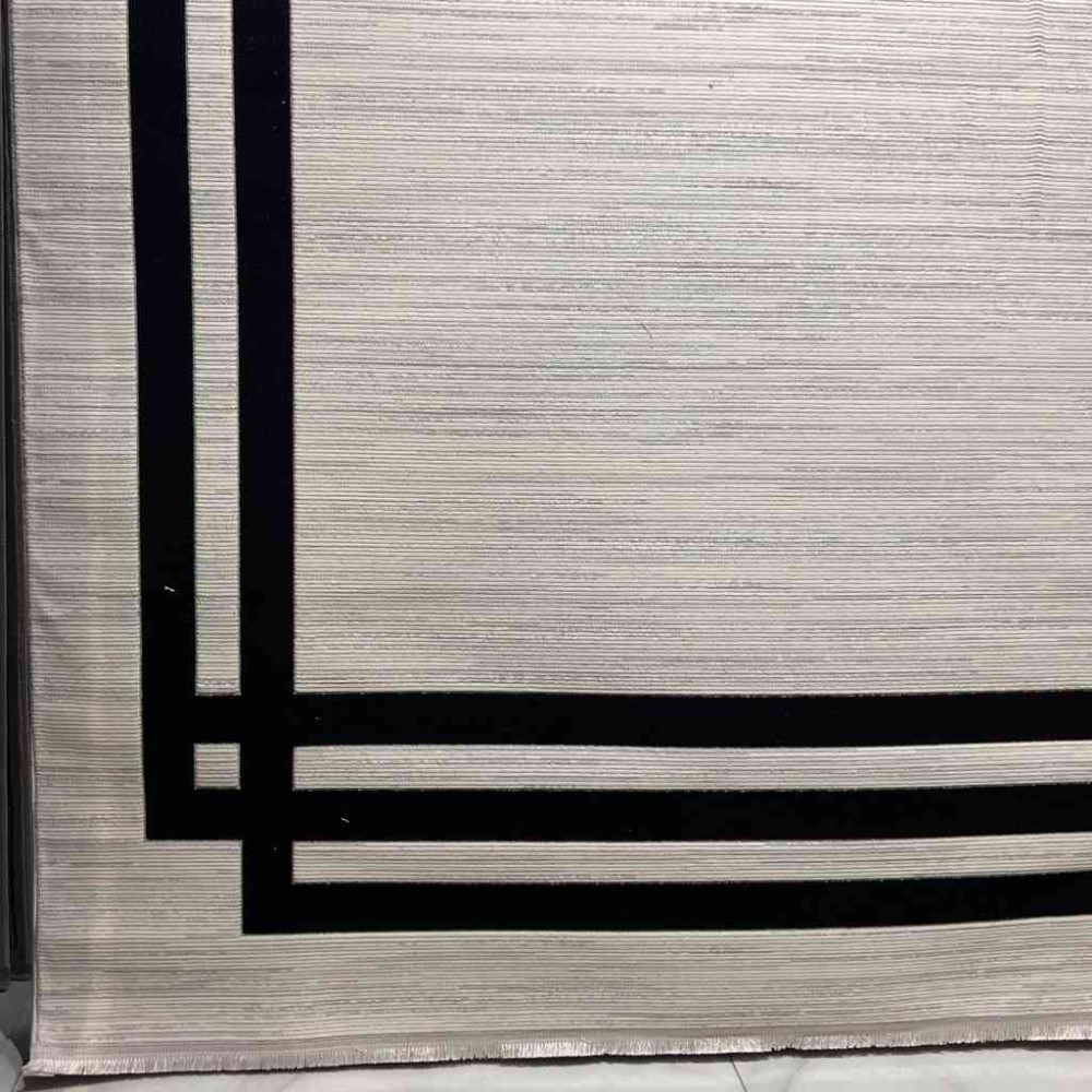 سجاد تركي برواز مودرن طيف BT476 كريم اسود مقاس 400*500