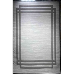 Turkish rug with a modern frame BT476 cream and gray size 100*300