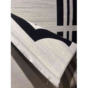 Turkish rug modern frame Saray BT485 cream black size 100*200
