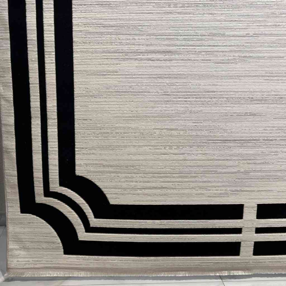 سجاد تركي برواز مودرن سراي BT485 كريم اسود مقاس 50*80