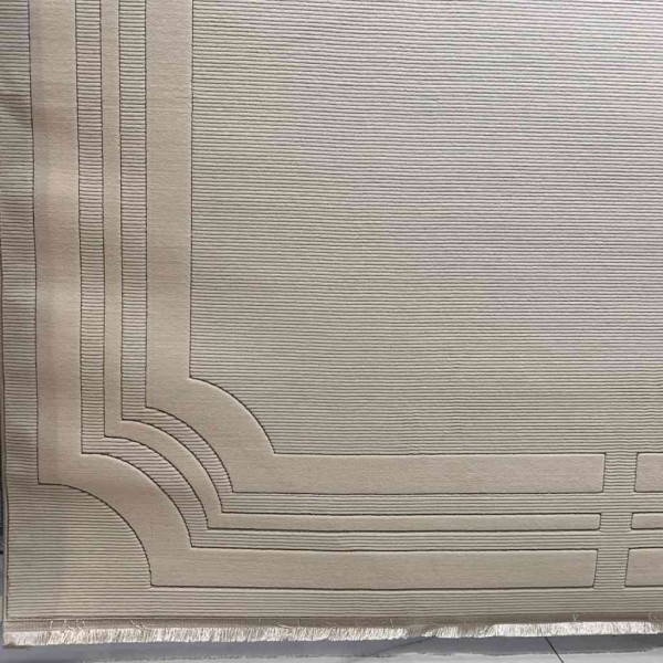Turkish rug modern frame Saray BT485 cream size 400*500