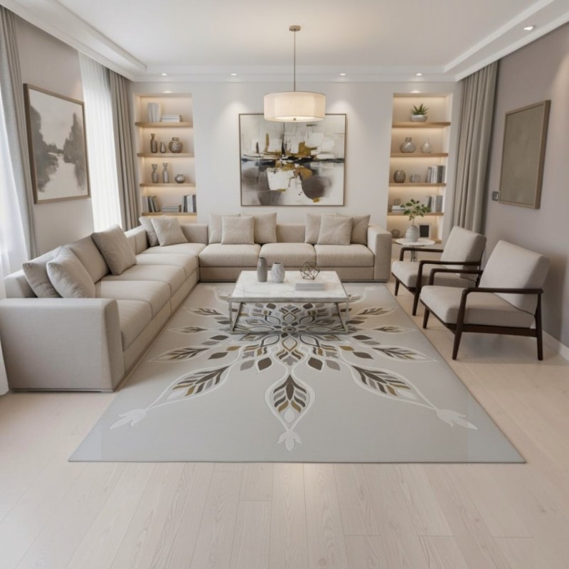 سجاد تركي لافندر N0595A بيج مقاس 150*220