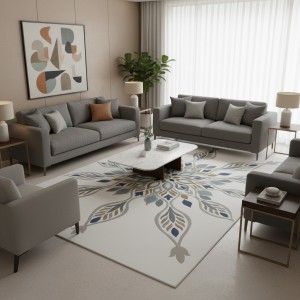 سجاد تركي لافندر N0595A رصاصي ميكس دائري مقاس 200*200