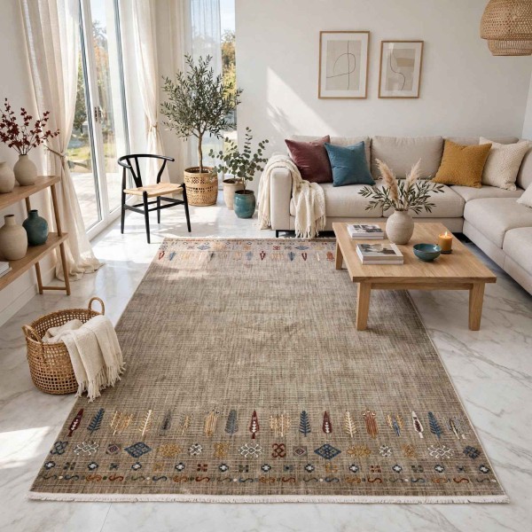 Turkish Bohemian VENİCE Rug 43549A BEIGE Size 200*300