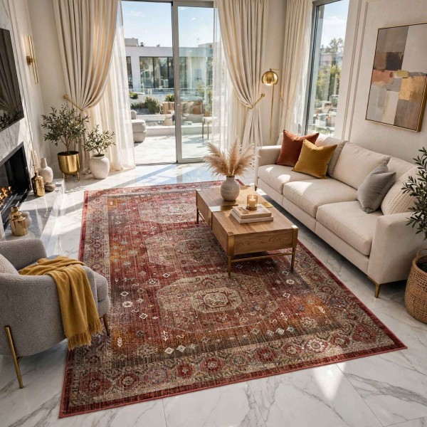 سجاد بوهيمي فينيسيا تركي  43267C احمر مقاس 200*300 سم