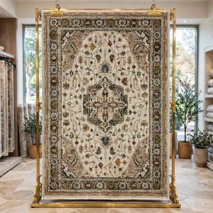 Turkish Bohemian VENİCE Rug 43379A CREAM GREEN Size 300*400
