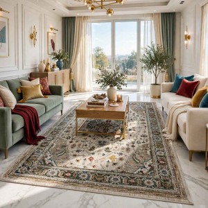 Turkish Bohemian VENİCE Rug 43379A CREAM GREEN Size 300*400