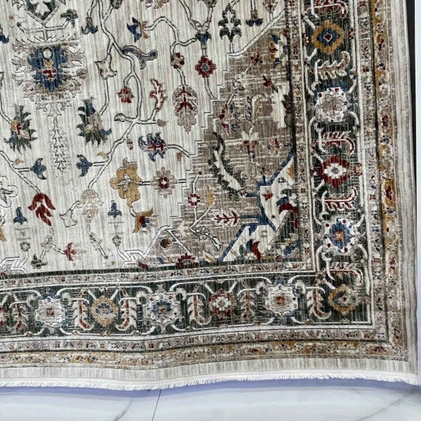 Turkish Bohemian VENİCE Rug 43379A CREAM GREEN Size 300*400
