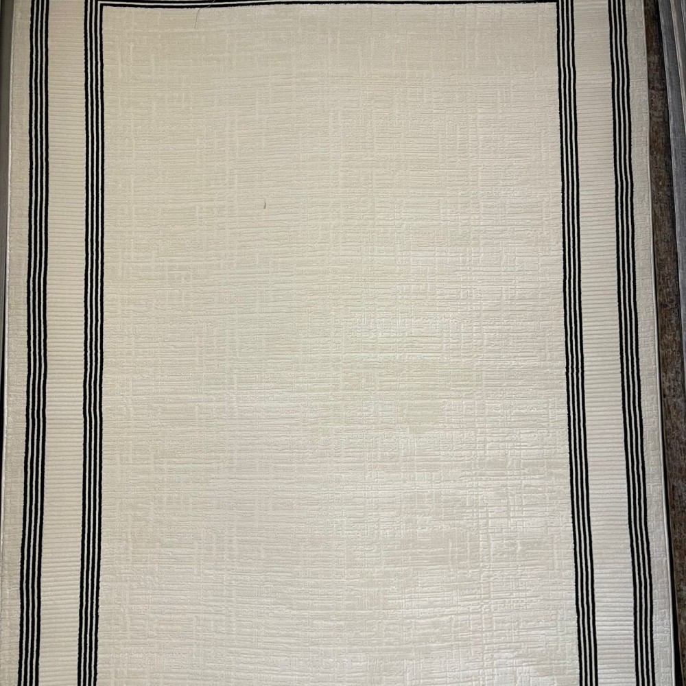 سجاد تركي اطار برواز فيكتوريا 41606A كريم اسود مقاس 80*150 سجاد تركي اطار برواز فيكتوريا 41606A كريم اسود مقاس 80*150