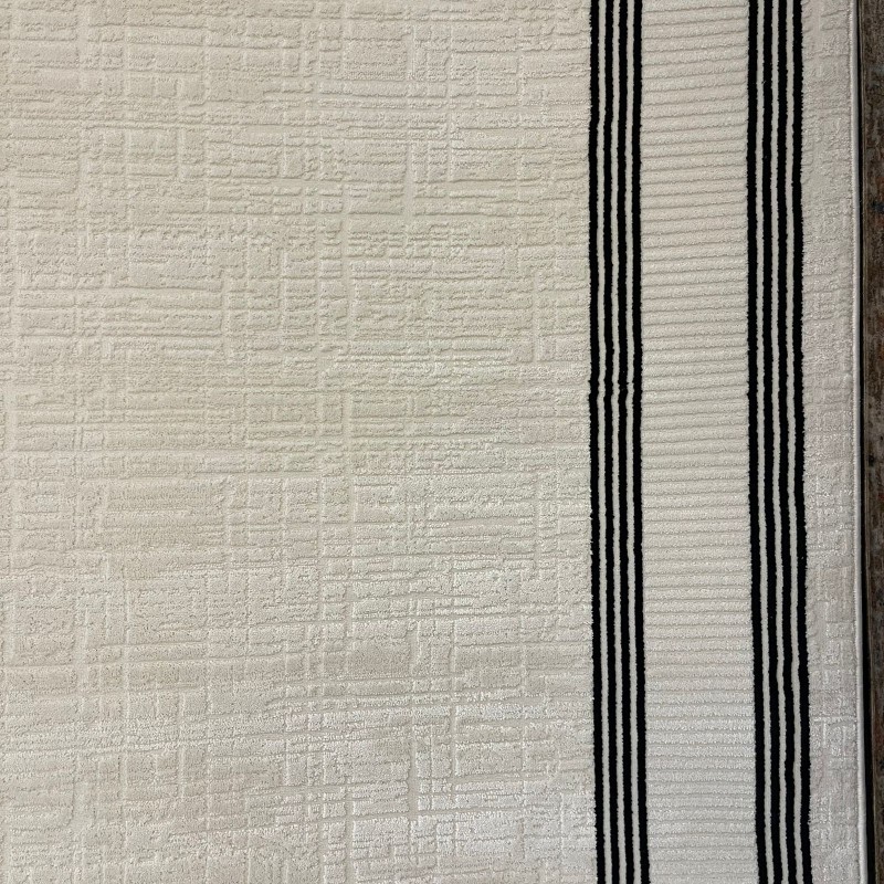 سجاد تركي اطار برواز فيكتوريا 41606A كريم اسود مقاس 100*300