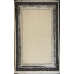 سجاد تركي اطار برواز فيكتوريا 41607A كريم اسود مقاس 150*220