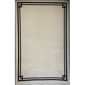 سجاد تركي اطار برواز فيكتوريا 41307A كريم اسود مقاس 100*200