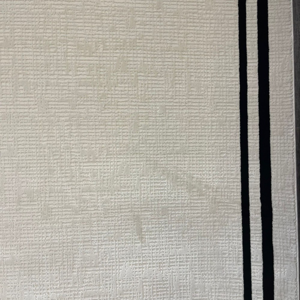 سجاد تركي اطار برواز فيكتوريا 41307A كريم اسود مقاس 100*200