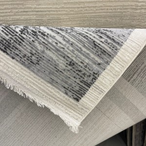 سجاد تركي اطار برواز فيكتوريا 41358A كريم اسود مقاس 80*150