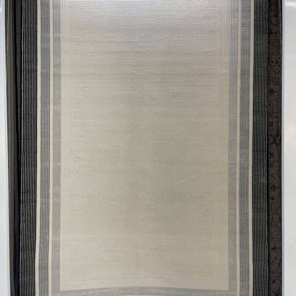 سجاد تركي اطار برواز فيكتوريا 41361A كريم اسود مقاس 150*220