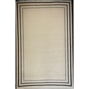 سجاد تركي اطار برواز فيكتوريا 38247A كريم اسود مقاس 100*200
