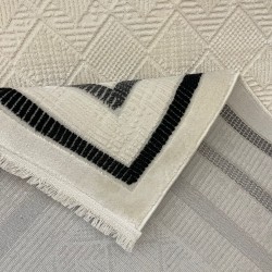 سجاد تركي اطار برواز فيكتوريا 38247A كريم اسود مقاس 80*150 سجاد تركي اطار برواز فيكتوريا 38247A كريم اسود مقاس 80*150